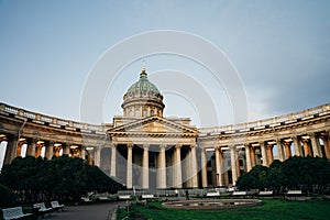 Russia - Saint Petersburg, Kazan cathedral at sunrise, nobody