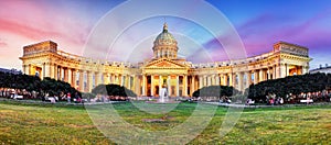 Russia - Saint Petersburg, Kazan cathedral at sunset, nobody