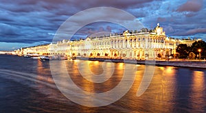 Russia - Saint Petersburg, Winter Palace - Hermitage at night, nobody