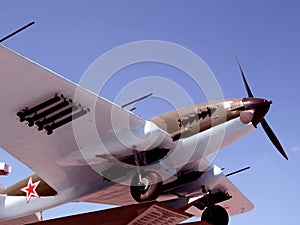 Russia. Samara. May 28, 2016. Monument Il II fighter of the Second World War