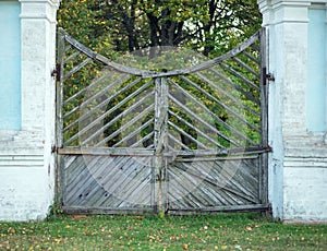 Russia, Smolensk region Griboyedov Manor Hmelita, the old main gate.