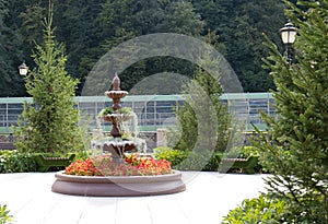 Russia Sochi city view Gorki gorod  in summer  fountains