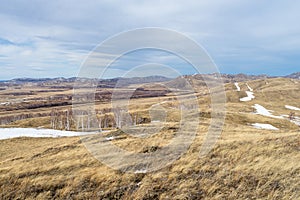 Russia Southern Ural mountains Uralic steppe. Spring in the southern Urals steppe