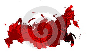 Russia with spots of colors, pattern, color, isolated.