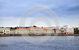 Russia. St. Petersburg. A building of the State University (building of Twelve boards) on Neva Embankment