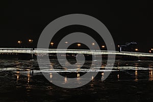 Russia, St. Petersburg, Liteiny bridge at night