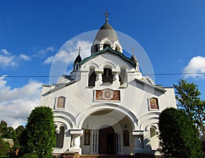 Russia, St. Petersburg, September 16,2017,on the picture the Church of St. Alexis the Metropolitan of Moscow on the Gatchina Highw