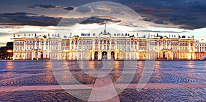 Russia - St. Petersburg, Winter Palace - Hermitage at night, nobody