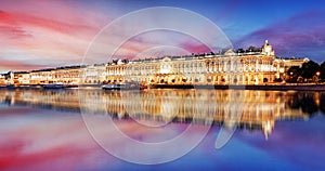 Russia - St. Petersburg, Winter Palace - Hermitage at night, nobody