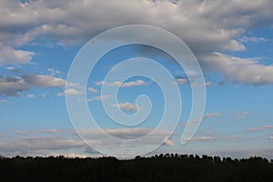 Russia. sunset.Russia. sunset blue sky evening. evening in Russia in the winter.