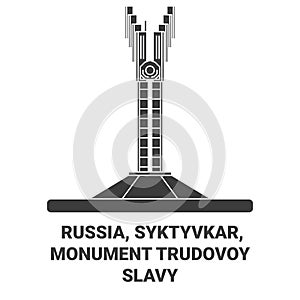 Russia, Syktyvkar, Monument Trudovoy Slavy travel landmark vector illustration