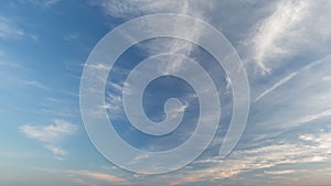 Russia, timelapse. The movement of clouds over the fields of winter wheat in early spring in the vast steppes of the Don.