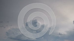 Russia, timelapse. The movement of the thunderclouds over the fields of winter wheat in early spring in the vast steppes of the Do