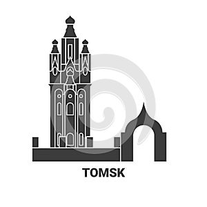 Russia, Tomsk travel landmark vector illustration