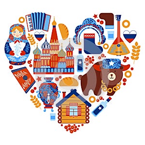 Russia travel heart set