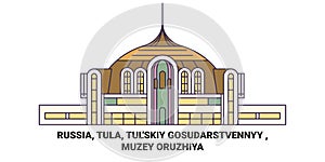 Russia, Tula, Tul'skiy Gosudarstvennyy , Muzey Oruzhiya travel landmark vector illustration