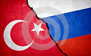 Russia and Turkey conflict concept image