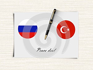 Russia and Turkey possible peace agreement concept. photo