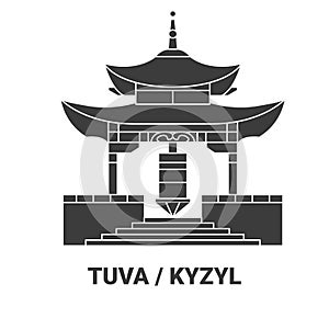 Russia, Tuva, Kyzyl travel landmark vector illustration