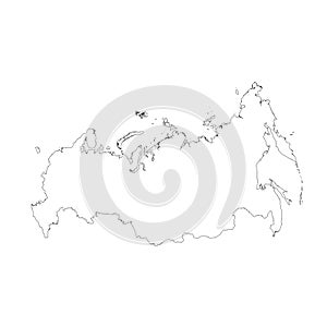 Russia vector country map outline