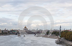 Russia views of the city of Moscow in summer tourism river