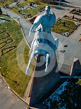 Monument of Issa Pliev. Soviet military leader, army general on horse photo