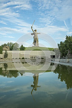 Russia, Volgograd - May 23, 2018: Sculpture Motherland - the compositional center of the monument-ensemble to the Heroes