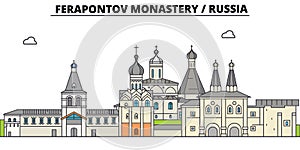 Russia , Vologda, Ferapontov Monastery ,  travel skyline vector illustration. photo