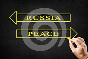 Russia vs peace Arrows Concept.