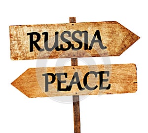 Russia vs peace Arrows Concept.