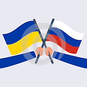 Russia vs Ukraine. Two flags will cross.