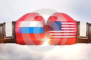 Russia vs USA concept