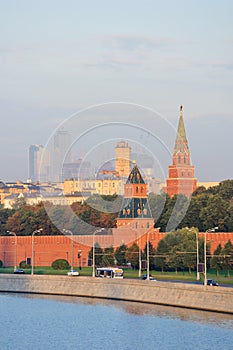 Russia. Wall and towers of Moscow Kremlin