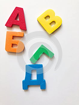 Russian Alphabet Colorful magnetic letters on light background