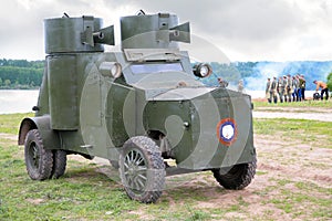 Russian armored car in military show