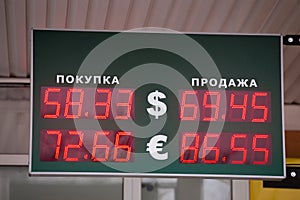Russian bank electronic panel photo