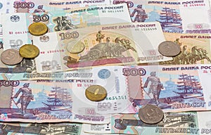 Russian banknotes and coins