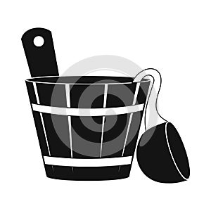 Russian bath tub icon, simple style