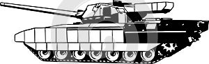 Russian battle tank. Armata tank. Army tank. Vector illustration.