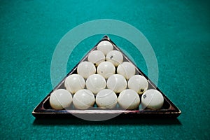 The russian billiards balls in triangle