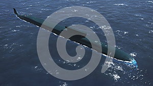Russian Borei class submarine aerial view photo