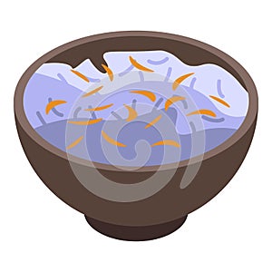 Russian bowl rice icon, isometric style
