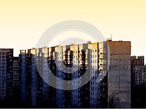 Russian buildings: city suburbs background