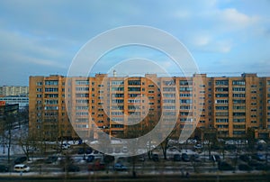 Russian buildings: city suburbs background