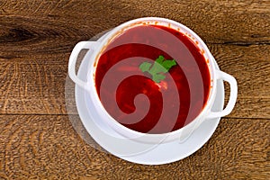 Russian cabbage soup - Borsht photo