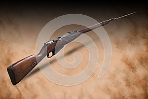 Russian carabine (short rifle) with bayounet (Mosin system, model of 1938) photo