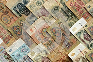 Russian cash filling background.