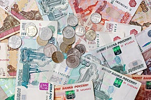 Russian cash money of different value