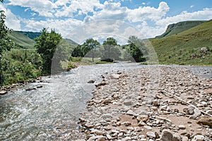 Russian caucas mountains river landscape