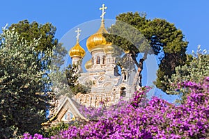 The Russian Church of Mary Magdalene on the Mount of Olives, Jerusalem, Israel, Middle East